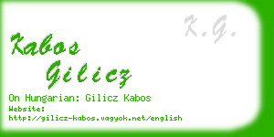 kabos gilicz business card